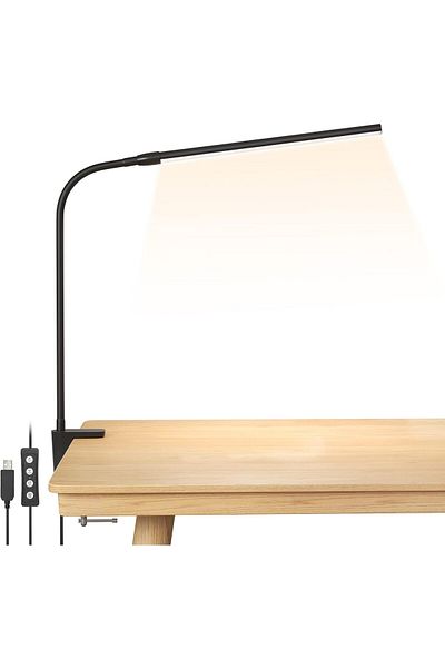 LEPRO Desk Lamp Clip on Desk Lamp, for home office, 10 Brightness, 460 lumens, Dimmable USB Clamp La