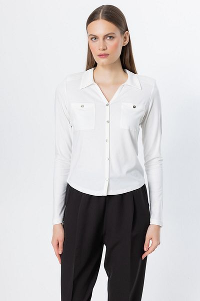 ON Blouse with Ornamental Buttons and Pocket Detail