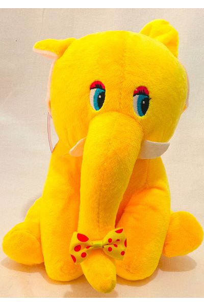 Pufline Cute Elephant, Plush Elephant Toy with Bow
