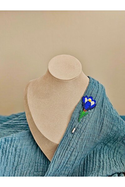 OEM Mavi Kardelen Broş | El Yapımı Miyuki