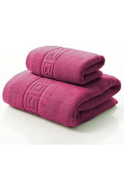 OEM Set of 2 Premium Cotton Bathroom Towels, 50x90 cm, 70x140 cm, Red