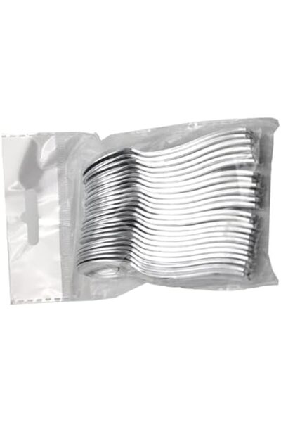 Ideal Pack Silver Plastic Spoons – 100PCS Heavy Duty Disposable Cutlery Set