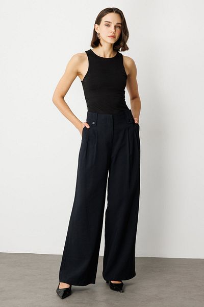 Ekol Pleated Wide Leg Trousers