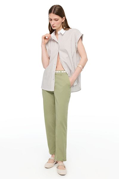 Perspective Khaki Denim Slim Fit High Waist Denim