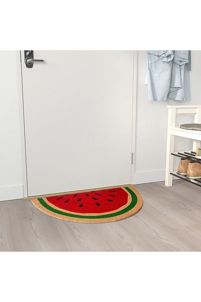 IKEA Hallspar Large Size Semicircle 50X90 cm Watermelon Patterned Anti-Slip Surface Door Front Mat