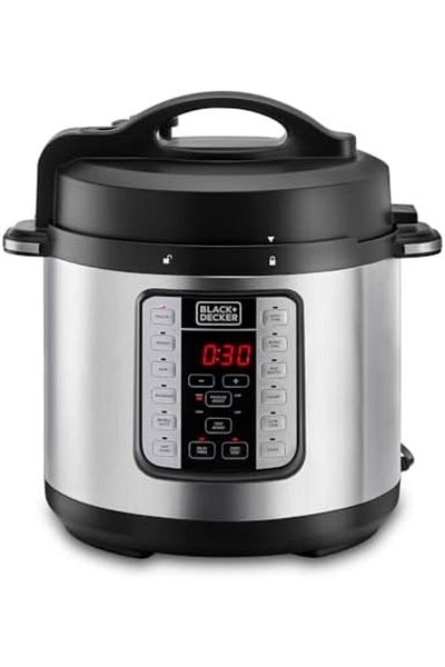 Blackdekor BLACK+DECKER EZ Smart Steam Pot, 1000W Multi-Cooker, 7-in-1 Programmable Electric Pressure Cooker, 6