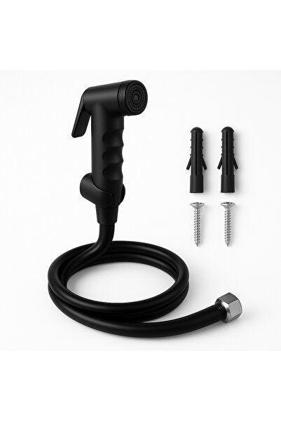 DESIPHON Siyah Taharetmatik Seti - Spiral Plastik Hortum ve Siyah Renk Ergono...