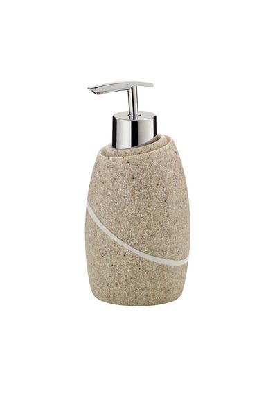 Kela TALUS poly soap dispenser, beige stone decor