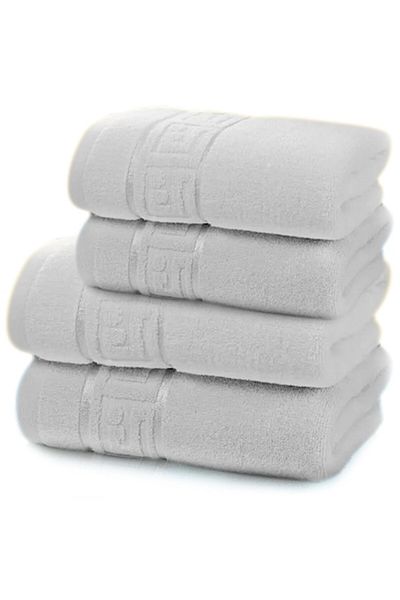 Modis Set 4 Premium Cotton Bath Towels, 50X90 cm, 70x140 cm, Gray
