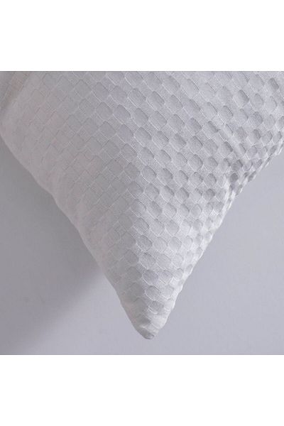 Danube Home Gleam Solid Texture Cushion Cover - White - 45x45 - cm | Cotton Couch Pillow Cover