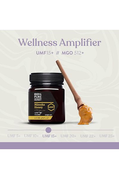 100% Pure New Zealand Honey 100% Manuka Honey UMF 15+ (MGO 512+) Raw Manuka Honey 8.8 Oz Pure New Zealand (250g Bottle)