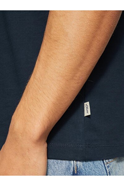 s.Oliver Tricou bărbătesc cu guler rotund, croială regulată, jerseu de bumbac