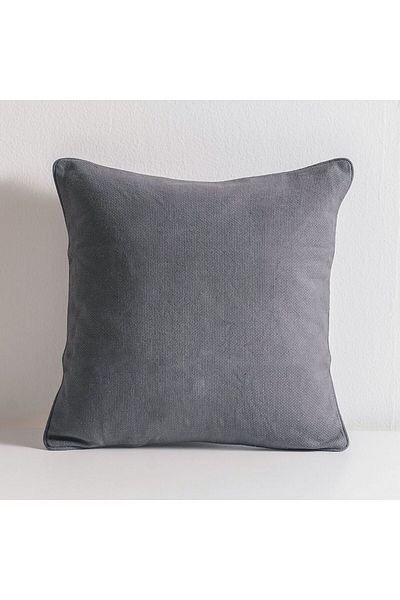 Danube Home Gleam Dyed Matty Weave Cushion Cover - Grey - 45x45 cm | Cotton Couch Pillow Cover