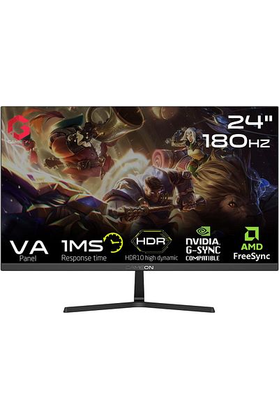 GAMEON Pro Series 24” Fast Va Gaming Monitor – Fhd 1920x1080, 180hz, 1ms Mprt, Flicker-free Tech
