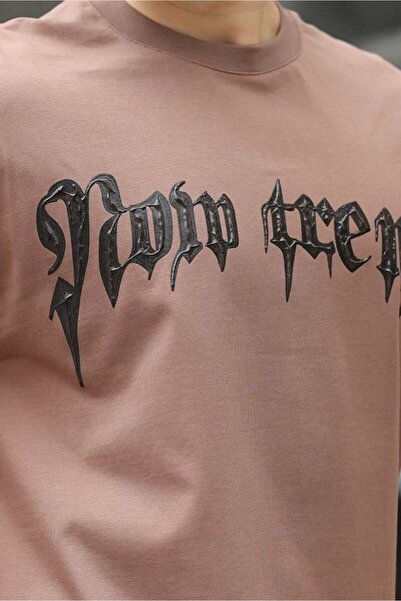 Madmext Ανδρικό μπλουζάκι καφέ εμπριμέ 100% βαμβάκι E7141