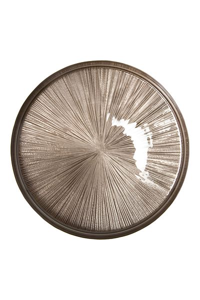 Secret de Gourmet Elegant Round Shaped Glass Astra Dinner Plate Champagne 28cm