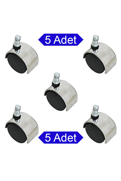 ChairLife Ofis Koltuk Tekerleği Krom Görünümlü Lüx Tekerlek Çap:50 mm (5 Adet)