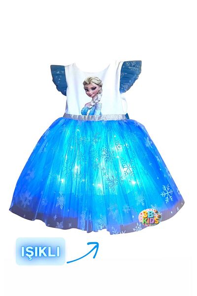 3b kids Elsa Light up Dress Costume Birthday Party Wedding Invitation Holiday Summer Dress