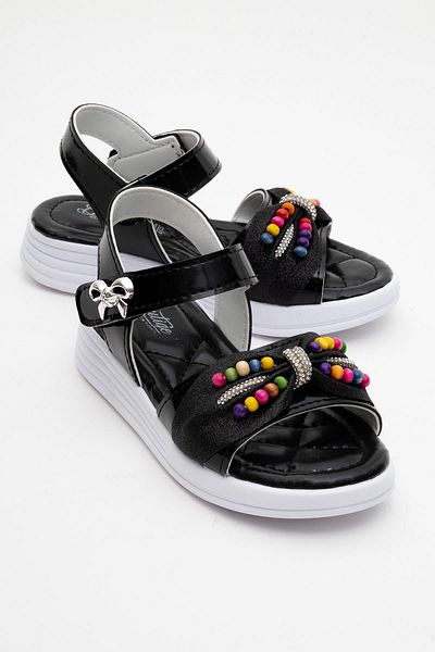 CCWAY AYAKKABI Children's Beaded Sandals Black