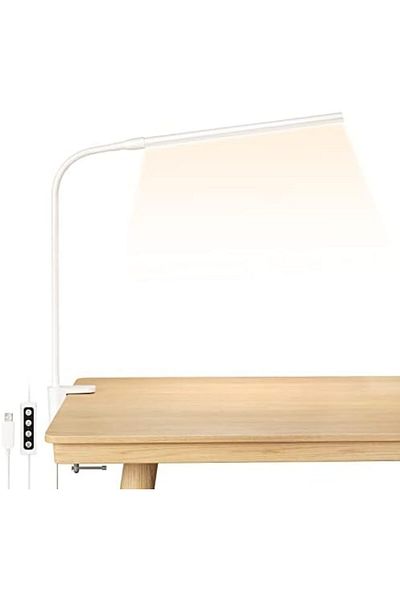 LEPRO Lepro Desk Lamp Clip On, Adjustable Flexible, White