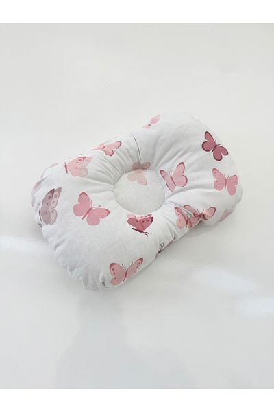 Jaju Baby Powder Butterfly Pattern Fabric Baby Pillow Flat Head Syndrome Preventive Pillow
