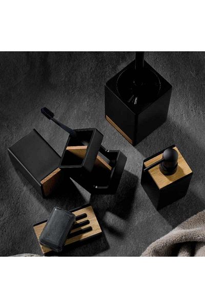 Kela Cube soap dispenser black polyresin 300 ml