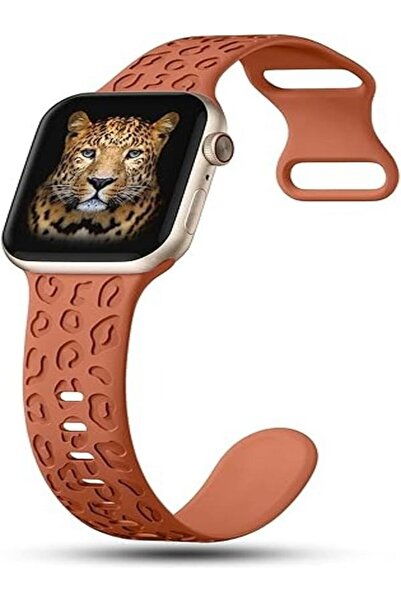 Alstrap Apple Watch 11-10 42mm 6 7 8 9 10 Se Uyumlu 38-40-41mm Leopar Desenli...