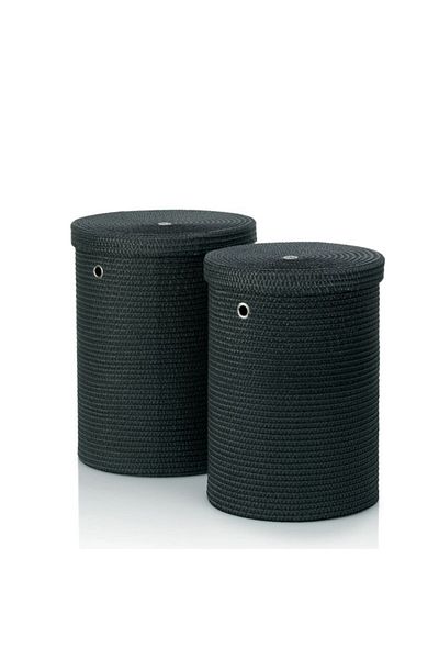 Kela RIMOSSA laundry basket set, PP plastic, black