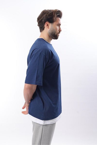 Madmext Ανδρικό μπλουζάκι Oversize Navy Blue 4978