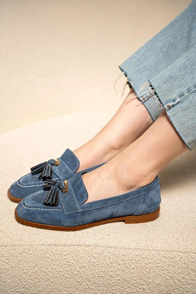 LAMİNTA Мокасини от естествена кожа с пискюли Glomar