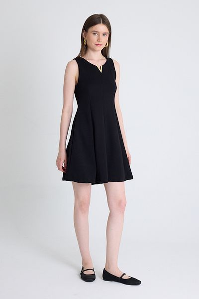 Rays Black Accessory Detailed Sleeveless Mini Dress 2238