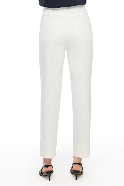 Perspective Ecru Dellas Regular Fit High Waist Trousers