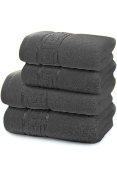 Modis Set 4 Premium Bath Towels, 50x90 cm, 70x140 cm, Black