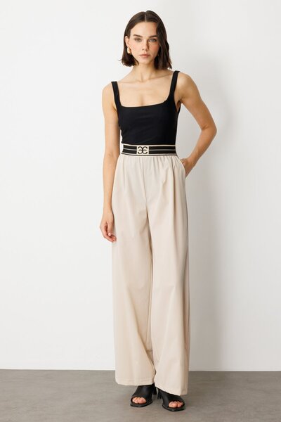 Mi Pret a Porter Mi Beli Ribanalı Paraşüt Kumaş Pantolon