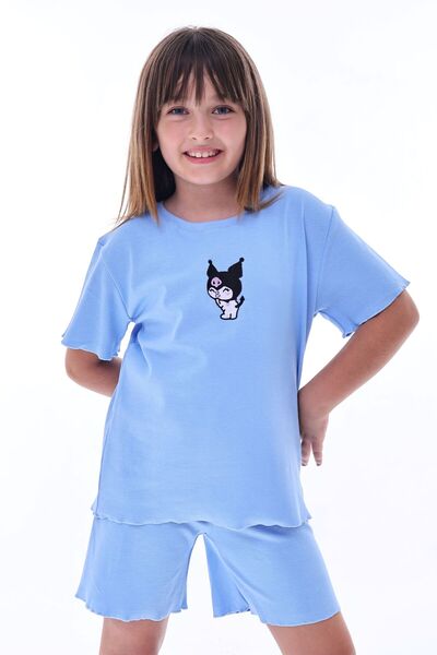 ZUZUNGA Ribana Beybi Overlock Detailed Kuromi Embroidered Top-Under Set