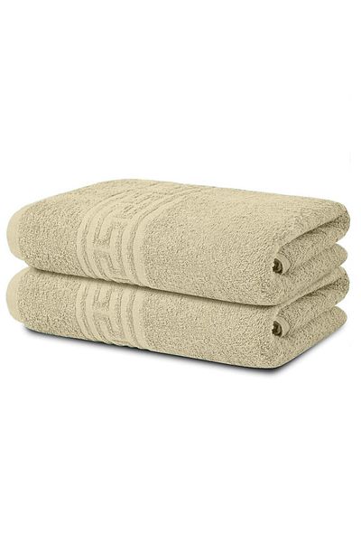Modis Set of 2 Bath Towels, Cotton, Modis, 50X90 cm, Cream