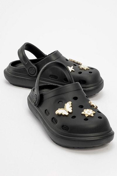 CCWAY AYAKKABI Children's Sabo Slippers 26-30 Black