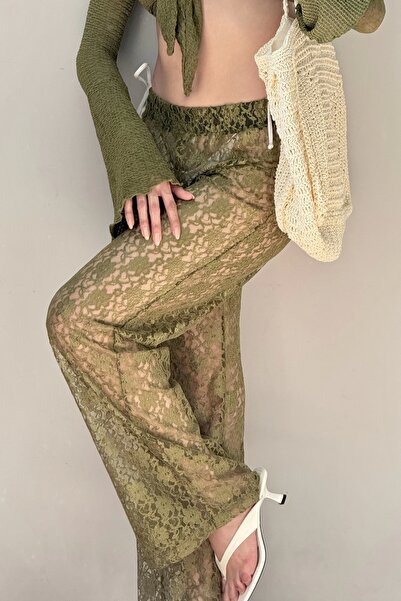 Eka Women's Green Lace Trousers 1017-0170