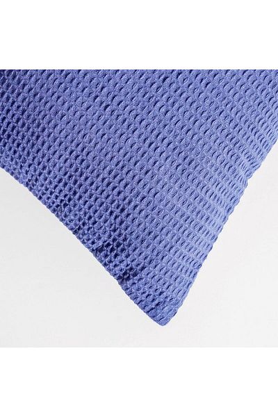Danube Home Gleam Dyed Waffle Weave Cushion Cover - Navy Blue - 45x45 cm | Cotton Couch Pillow Cover