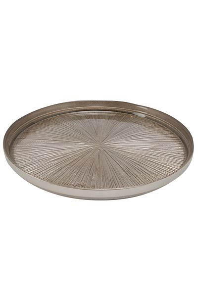 Secret de Gourmet Elegant Round Shaped Glass Astra Dessert Plate Champagne 21cm