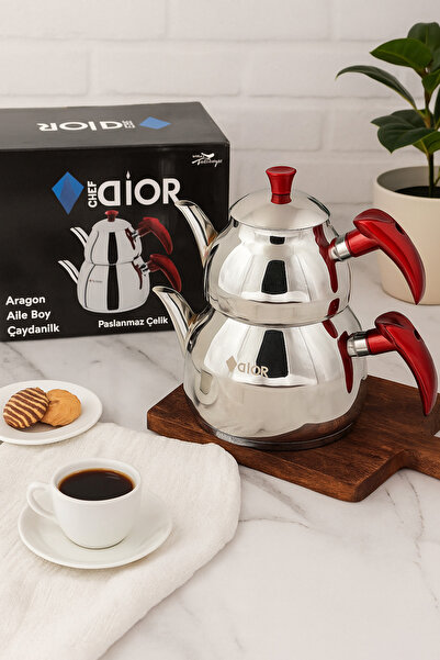 Genel Markalar Chef Dior Aragon Aile Boy Çaydanlık – Elma Şekeri Kırmızısı, İ...