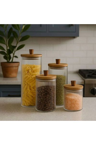 AROW Regina Set of 4 Glass Jars