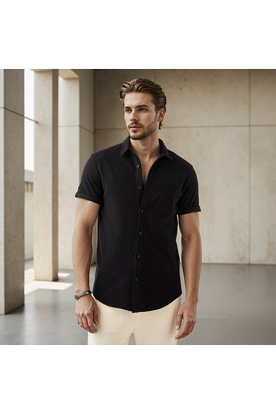 Iconic Iconic Textured Slim Fit Shirt