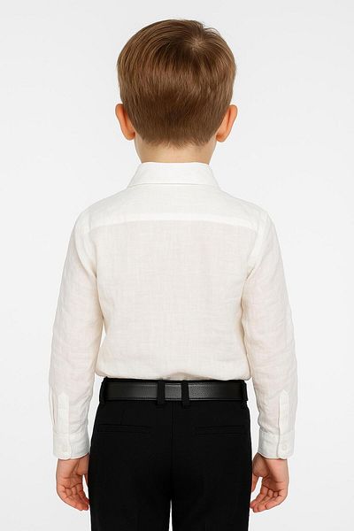 SIRRI Baby Boy and Child White Linen Shirt (0-3 Months - 5-6 Years) Summer Stylish Model