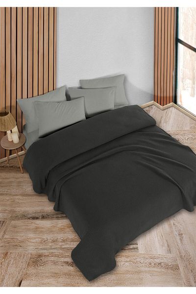 HomeBerry Adaline Anthracite Single Pique Set 160 X 230 cm