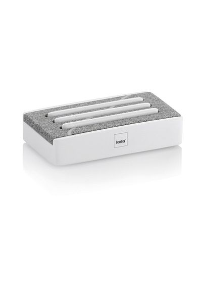 Kela Cube soap dish white polyresin