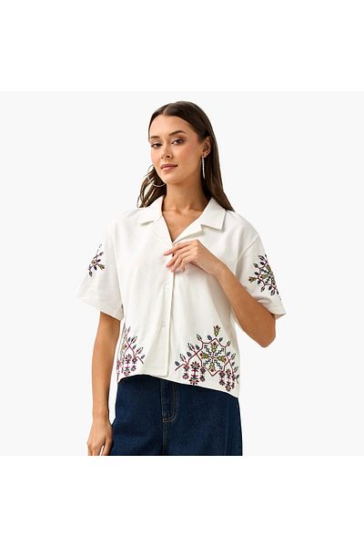 Lee Cooper Relaxed Fit Embroidered Shirt