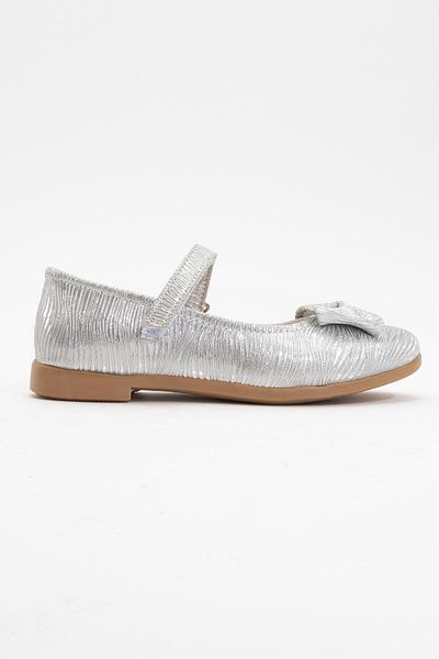 CCWAY AYAKKABI Children's Ribbon Shoes 26-30 Silver