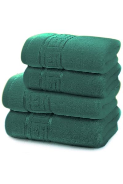 OEM Set 4 Prosoape de baie Bumbac calitate Premium, 50X90 cm, 70x140 cm, Verde