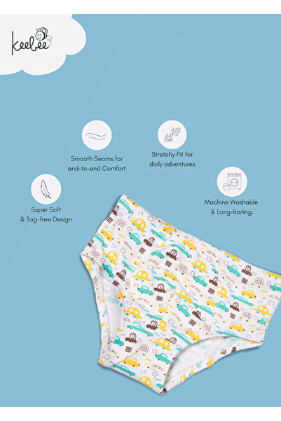 KeeBee 4 Pack Boys Briefs 95% Organic Cotton 5% Elastane, Soft and Comfortable Underwear for Boys